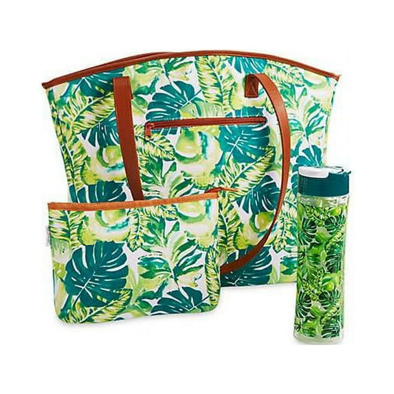 Fit & Fresh Jungle Love Barbados Beach Bag Set&; Green