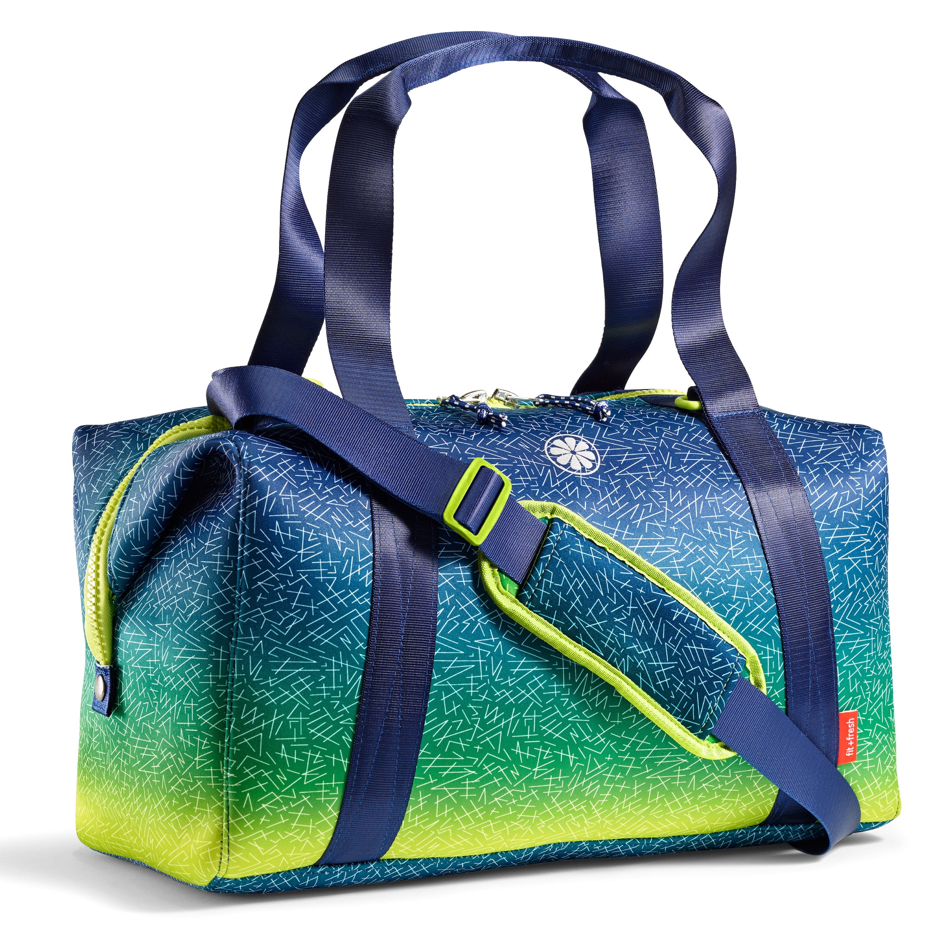 Fit + Fresh Junior Duffel Bag For Kids, Premium Neoprene Dance & Sports Bag, Weekender, Blue Green