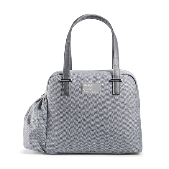 Fit & Fresh Laketown Lunch Bag, Large Lunch Tote, Reusable Insulated Lunch Bag for Work, Gray