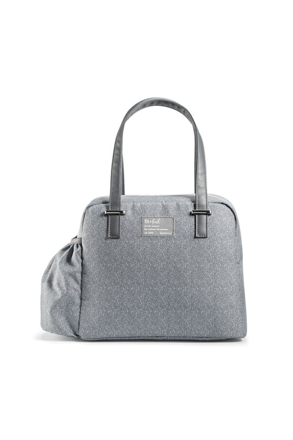 Fit & Fresh Laketown Lunch Bag, Large Lunch Tote, Reusable Insulated Lunch Bag for Work, Gray