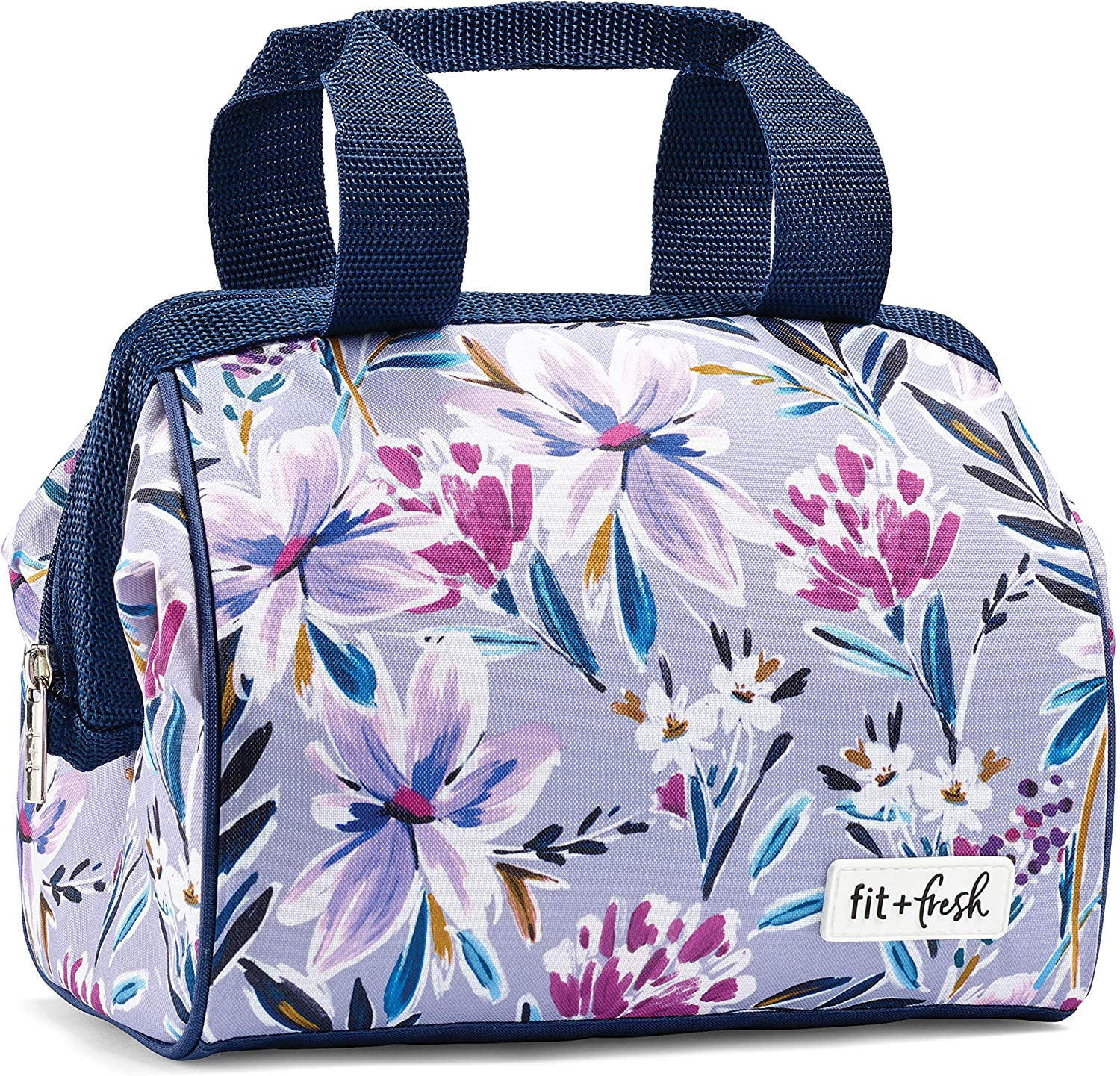 Fit & Fresh Laketown Lunch Bag, Navy Blue and Lilac Floral