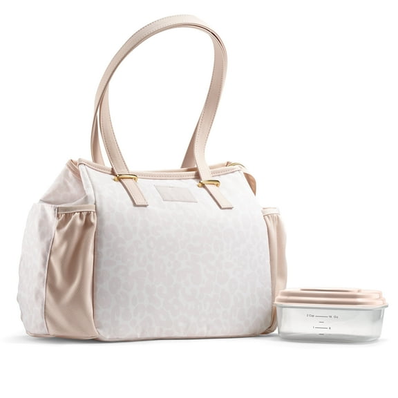 Fit Fresh Lunch Bag For Women, Insulated Lunch Bag With Container, Copley Ivory Feline Fine