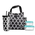 thumbnail image 1 of Medport 989FF456 Insulated Designer Lunch Bag Kit with Fresh Selects Container Set & Patterned Water Bottle, 1 of 13