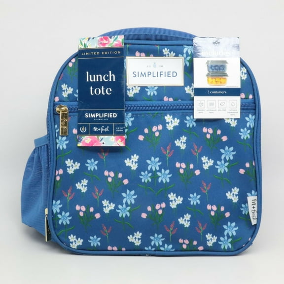 Fit & Fresh Lunch Bag For Women, Townsend Lunch Bag, Navy Wildflower