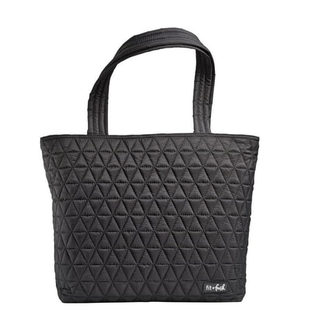 Fit + Fresh Fit & Fresh Metro Quilted Tote with Lunch Compartment, Black