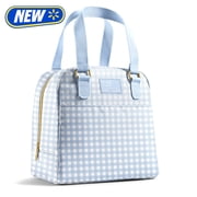 Fit & Fresh Minneola Lunch Bag for Women, Large Lunch Tote, Reusable Insulated Lunch Bag for Work, Stylish Lunch Box, Blue Gingham, Designed to Help with Packed