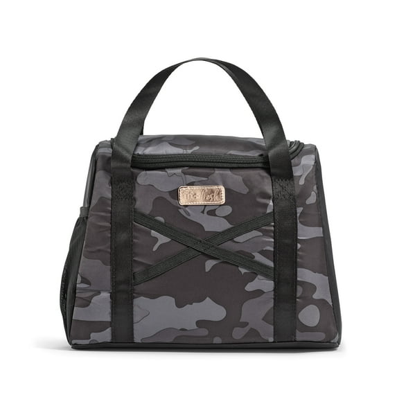 Fit + Fresh Nadia Large Athleisure Insulated Lunch Bag for Women, Black Camo
