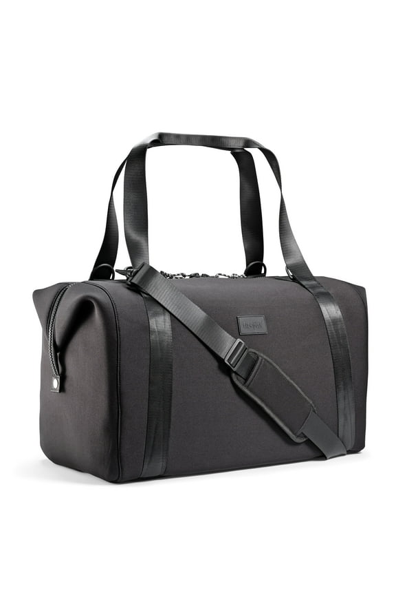 Fit & Fresh Premium Neoprene Weekender Bag, Travel Bag Trolley Sleeve, Carry on Duffel Bags, Black