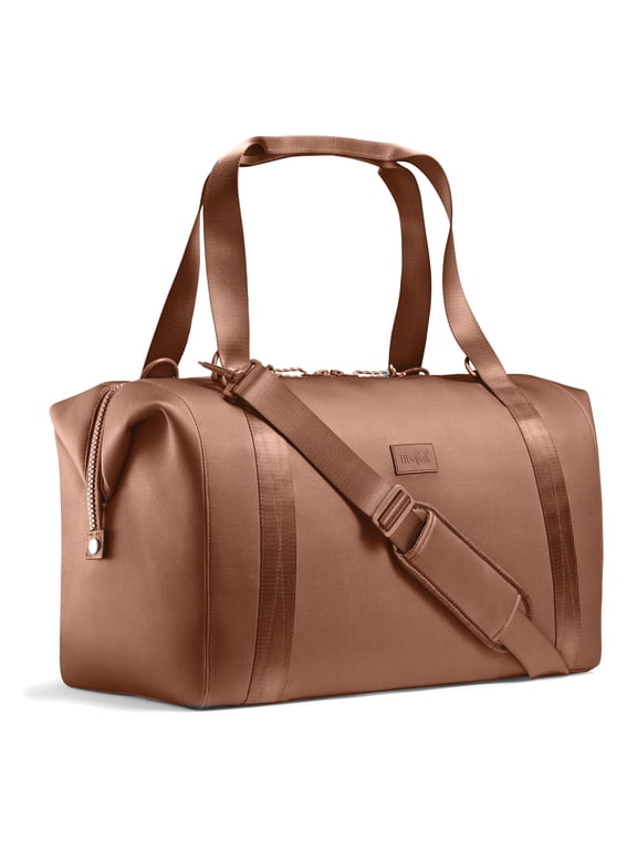 Fit & Fresh Premium Neoprene Weekender Bag, Travel Bag Trolley Sleeve, Carry on Duffel Bags, Copper
