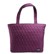 Fit + Fresh Quilted Metro Lunch and Laptop Tote, 2 -in-1 Lunch Bag, Plum