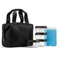thumbnail image 1 of Fit + Fresh Remi Women's Lunch Bag, Self Insulating Neoprene Material Lunch Box With Containers & Ice Pack, Black, 1 of 8
