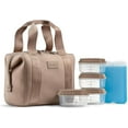 thumbnail image 1 of Fit + Fresh Remi Women's Lunch Bag, Self Insulating Neoprene Material Lunch Box With Containers & Ice Pack, Taupe, 1 of 7