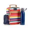 thumbnail image 1 of Fit + Fresh Vertical Insulated Lunch Bag with 28oz. Steel Water Bottle, Colorful Stripe, 1 of 9
