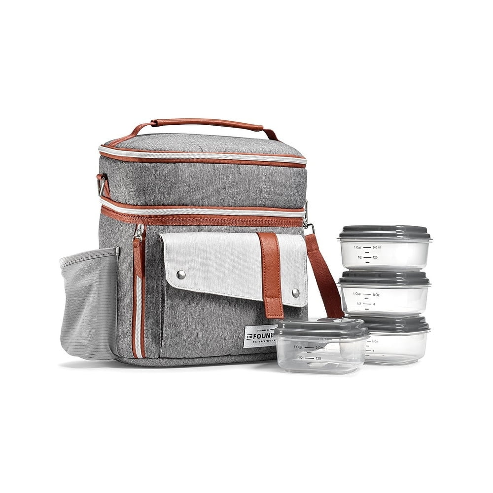 Fit + Fresh Wickenden Insulated Leather Reusable Lunch Bag