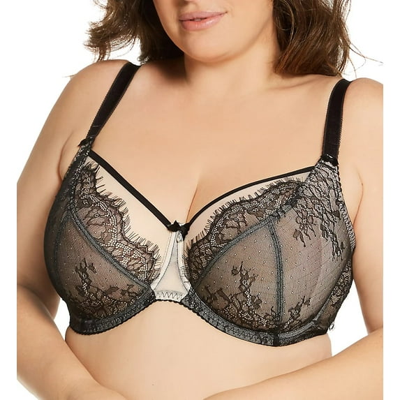 Fit Fully Yours BLACK Ava See-Thru Lace Underwire Bra, US 32K, UK 32H