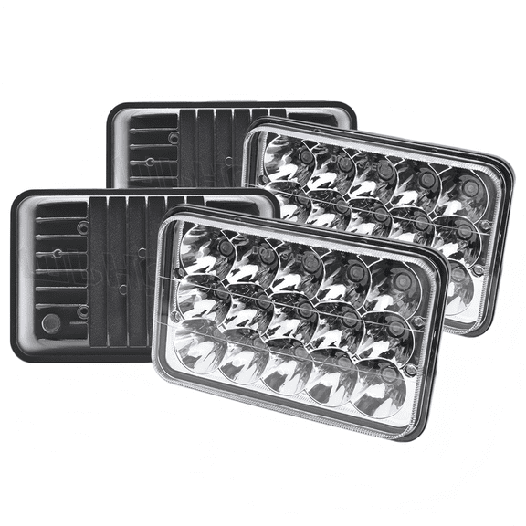 Fit GMC W3500 W4500 W5500 Forward 4x6 inch LED Headlights Hi/Lo Beam DOT DRL X4