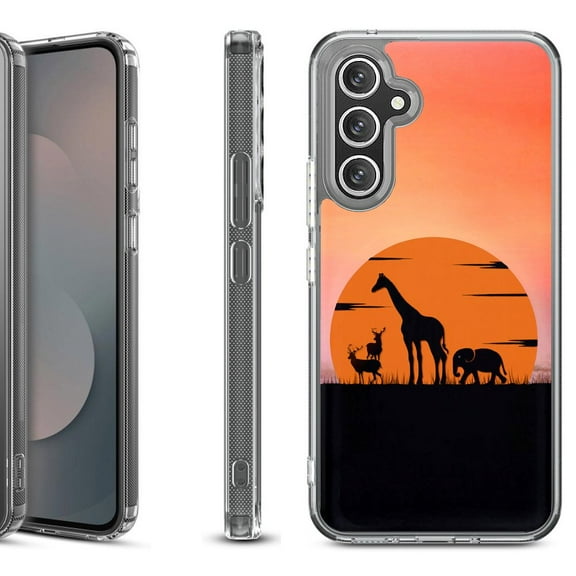 Shockproof Protective Phone Case Cover for Samsung Galaxy S25 FE, by OneToughShield - Sunset Safari