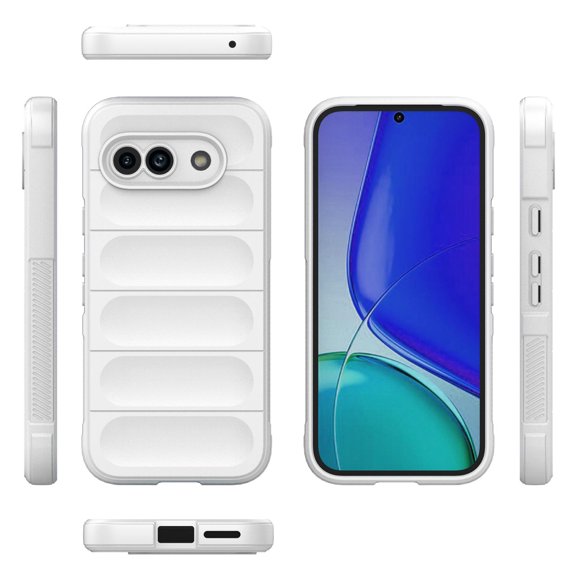 Fit for Google Pixel 9A Case, Anti-Scratch & Fingerprint, Microfiber Liner Shockproof Soft Gel Rubber Silicone Cover Drop Protection Liquid Silicone Grip Case For Google Pixel 9A,White