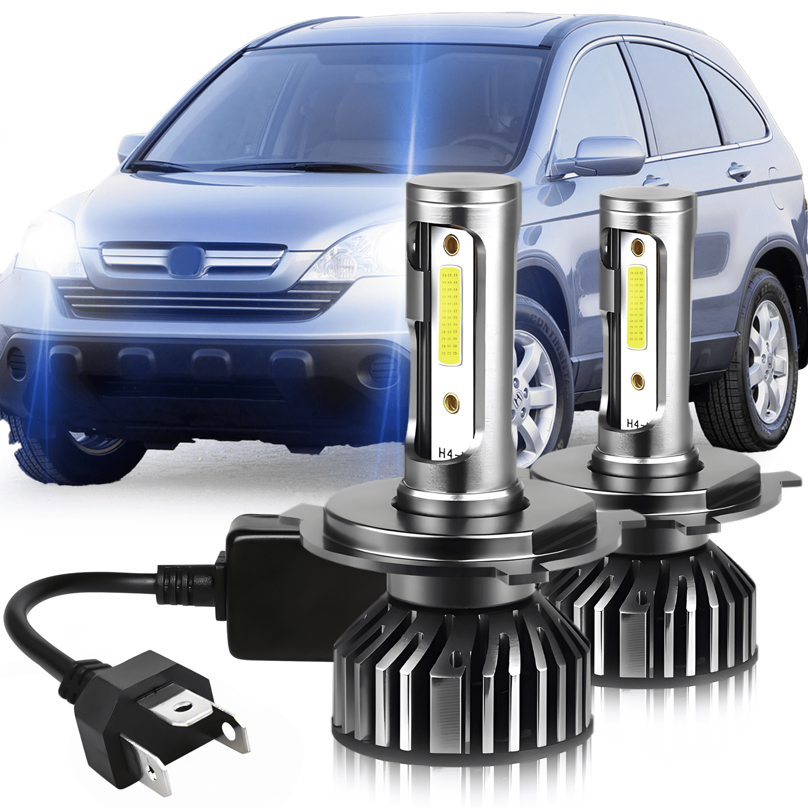 Fit for Honda CR-V CRV 2004 2007 2008 2009 2010 2011 2012 2013 2014 Headlight Bulbs,9003/H4 High Low Beam LED Headlamp Replcement Bulb Kit,Plug and Play,Bright White,Pack of 2