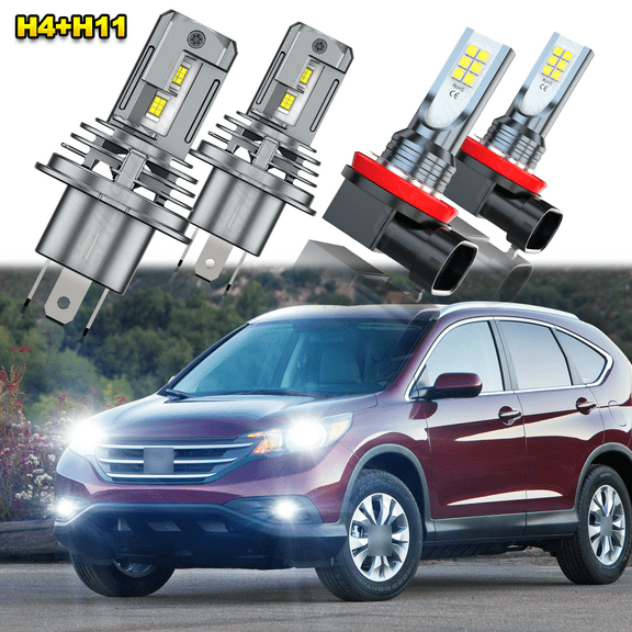 Fit Honda Fit 2006-2020 LED Headlight High Low Beam Fog Light Bulbs Conversion Kit Combo 4x