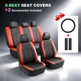 thumbnail image 1 of Fit for Honda Fit 2007-2020 Car Seat Covers,Full Set Faux Leather Seat Covers,Airbag Compatible,Stretch Fit,Non-Slip,Front & Rear Seat Covers,Red,2 Row 5 Seats, 1 of 11