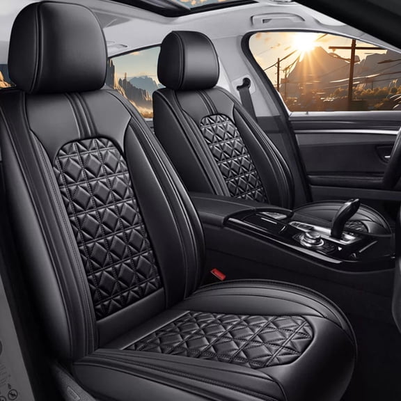 Fit for Honda Ridgeline 2006-2014 Waterproof Leather Seat Covers 5 Seats Full Set Custom : Car Seat Cover for Ridgeline Comfortable Breathable (Black-5PCS Full Set)