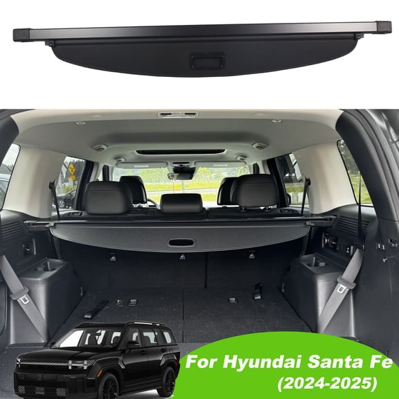 Fit Hyundai Santa Fe 2024 (5 Seat) Retractable Cargo Cover for Santa Fe 2024 SUV Accessory Black Rear Trunk Security Privacy Cover