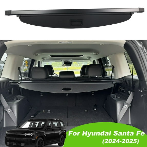 Fit Hyundai Santa Fe 2024 (5 Seat) Retractable Cargo Cover for Santa Fe 2024 SUV Accessory Black Rear Trunk Security Privacy Cover