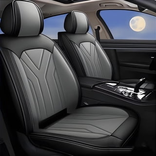 Fit Hyundai Sonata 2007-2025 Seat Covers - Full Set Waterproof Leather Car Seat Covers Compatible Airbag(5 Seat,Black&Gray)