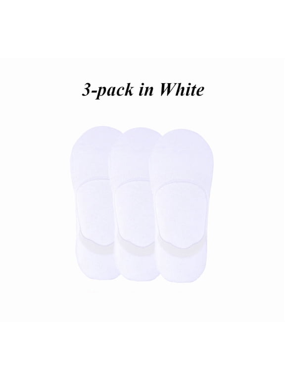 cotton no show womens liner hidden socks for women, 3 pack in white, grey, black