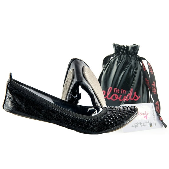 Fit In Clouds foldable portable flats with embellished metallic studs