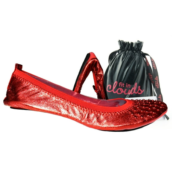 Fit In Clouds foldable portable flats with embellished metallic studs