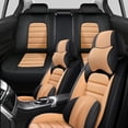 thumbnail image 1 of Fit for JEEP RENEGADE 2022, PU Leather 5 Seats Full Set With a Headrest and Lumbar Support Non-slip, Orange and Black Car Seat Covers, Airbag-Compatible, 1 of 8