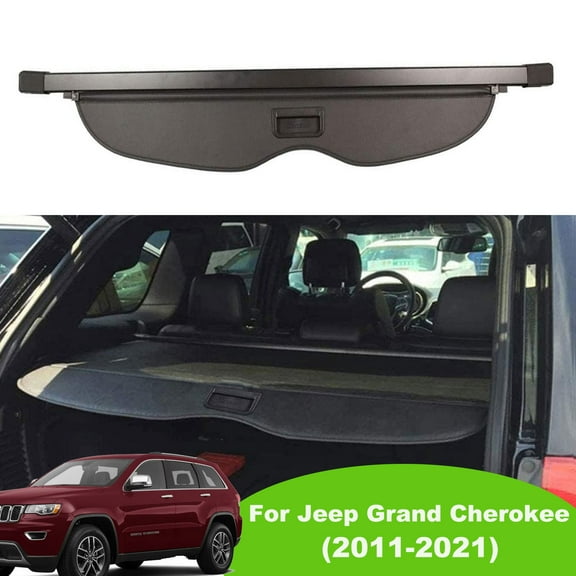 Fit Jeep Grand Cherokee Cargo Cover 2011 2012 2013 2014 2015 2016 2017 2018 2019 2020 2021 for Jeep Grand Cherokee 2011-2021 Suv Accessory Black Retractable Rear Trunk Luggage Security Shade Cover