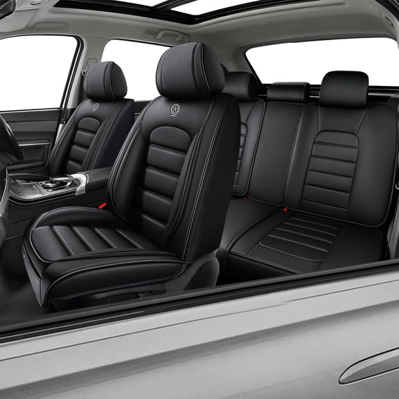 Fit for Kia 95% Car Models,Waterproof Artificial Leather Car Seat Protectors,Protecting the Car's Original Seats,(Front and Rear Seats)Seat Cover for Cars(Black)