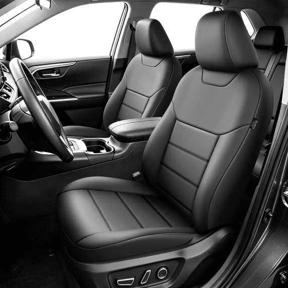 Fit for Kia Seltos 2021-2026 Car Seat Protector,5-Seat Full Set Faux Leather Seat Covers,Airbag Compatible,Breathable,Stretch Fit,Horizontal Panel Design,Non-Slip,Black