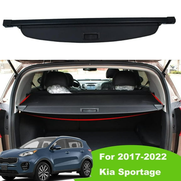 Fit Kia Sportage 2017 2018 2019 2020 2021 2022 Cargo Cover for 2017-2022 Kia Sportage Retractable Rear Trunk Privacy Shield Shade SUV Accessory , Black