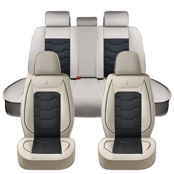 Fit for LAND ROVER RANGE ROVER VELAR 2021, Gray Car Seat Covers, Waterproof Leather Full Set of 5 Seats Easy to Clean and Install Protect and Upgrade Seats, Pet Car Seat Covers