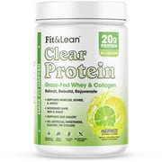 Fit & Lean Clear Protein Powder with Whey Isolate Protein and Collagen, Grass Fed, Muscle Recovery, GLP-1 Support, Citrus Lime, 20 Servings