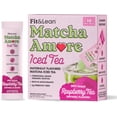 thumbnail image 1 of Fit & Lean Matcha Amore Iced Tea, Fruit-Inspired Naturally Flavored Organic Ceremonial Grade Matcha Green Tea, Naturally Sweetened, NON-GMO, Zero Sugar, Raspberry Iced Tea, 10 Stick Packs, 1 of 6