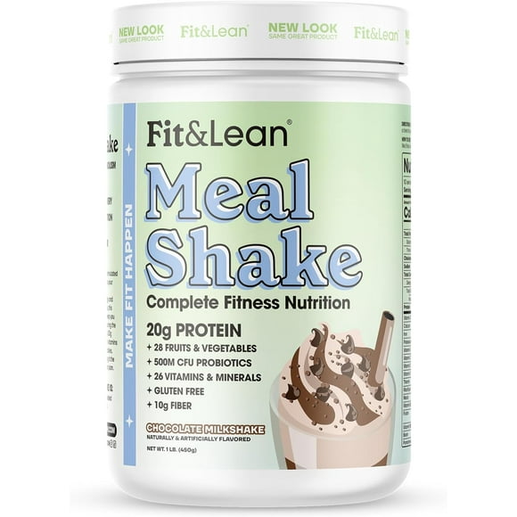 Fit & Lean Meal Shake – Fat Burning Meal Replacement with 20 g Protein, 11 g Fiber, Probiotics & Green Coffee – Chocolate Flavor, 10 Servings
