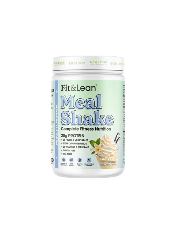 Meal Shake Meal Replacement with 20g Protein, 11g Fiber, Probiotics & Green Coffee Vanilla Crme Flavor, 10 Servings