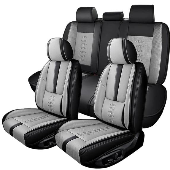 Fit for Lexus 96% Models,Premium Car Seat Covers Full Set,Waterproof Leather Car Seat Cushions,Automotive Interior Accessories,Easy to Install(Black+Grey)