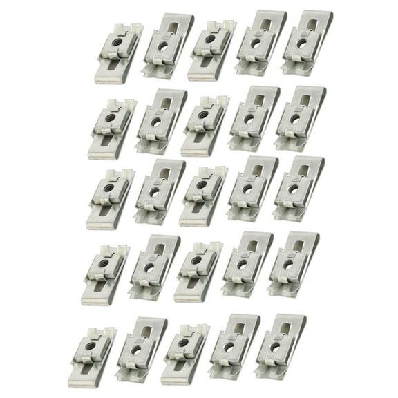 Fit M4 Screw 65Mn Spring Steel U Nut Silver Tone 25mm x 12.5mm 25pcs