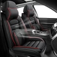 thumbnail image 1 of Fit for Mazda 96% Models Waterproof Soft Leather Car Seat Protectors Anti-Slip Car Interior Accessories(Black+Red,Luxury,2PCS Front Set Seat Covers)All-Weather Fabric, 1 of 6