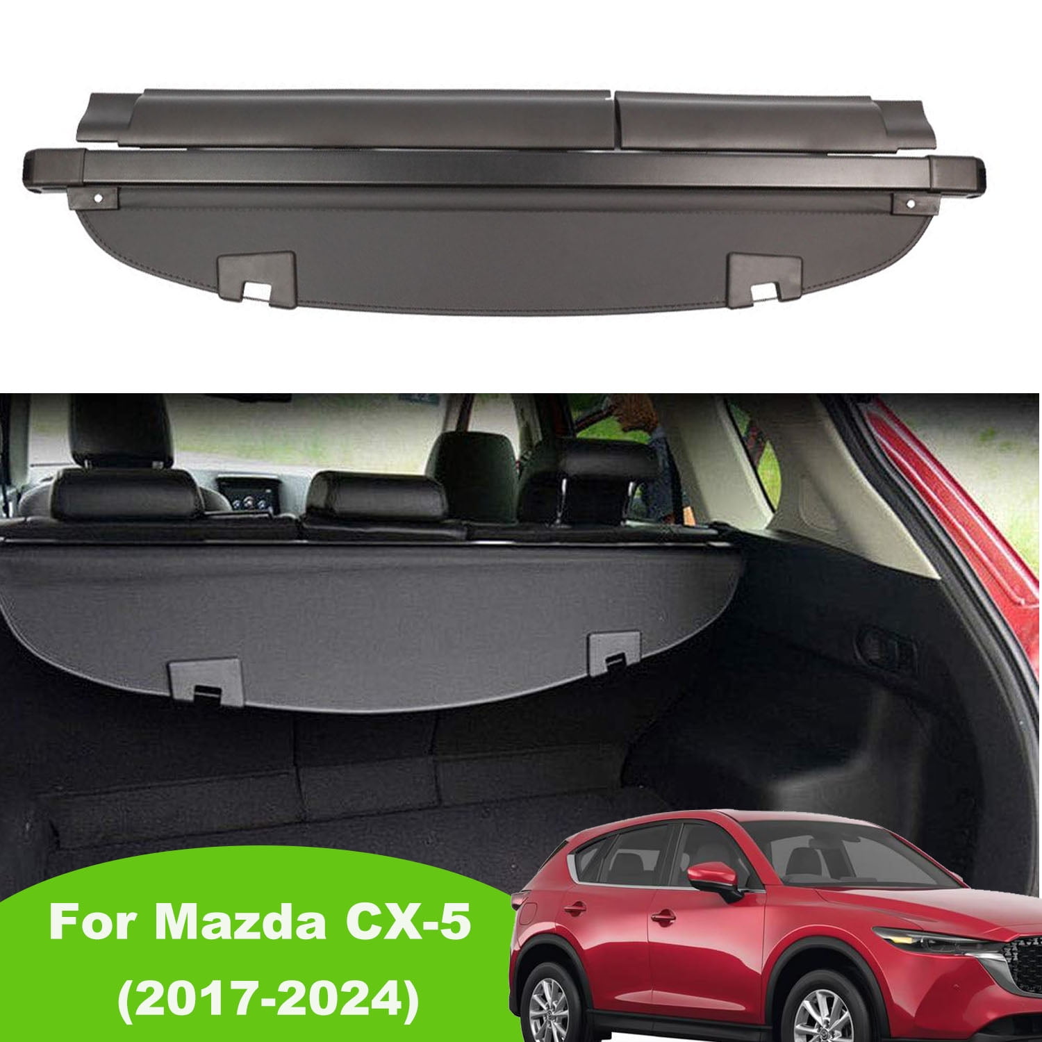 Cover 2019 2018 Cover for Rear 2017-2024 2021 Shield Security 2020 2023 CX-5 Retractable Mazda Mazda Accessory SUV Trunk Black Fit 2017 2022 CX-5 Privacy Cargo CX5 2024
