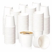 Fit Meal Prep [100 Pack 4 oz Disposable White Paper Cups - On the Go Hot and Cold Beverage All-Purpose Sampling Portion Cup for Coffee, Espresso, Cortado, Water, Tea and Juice, Food Grade Safe