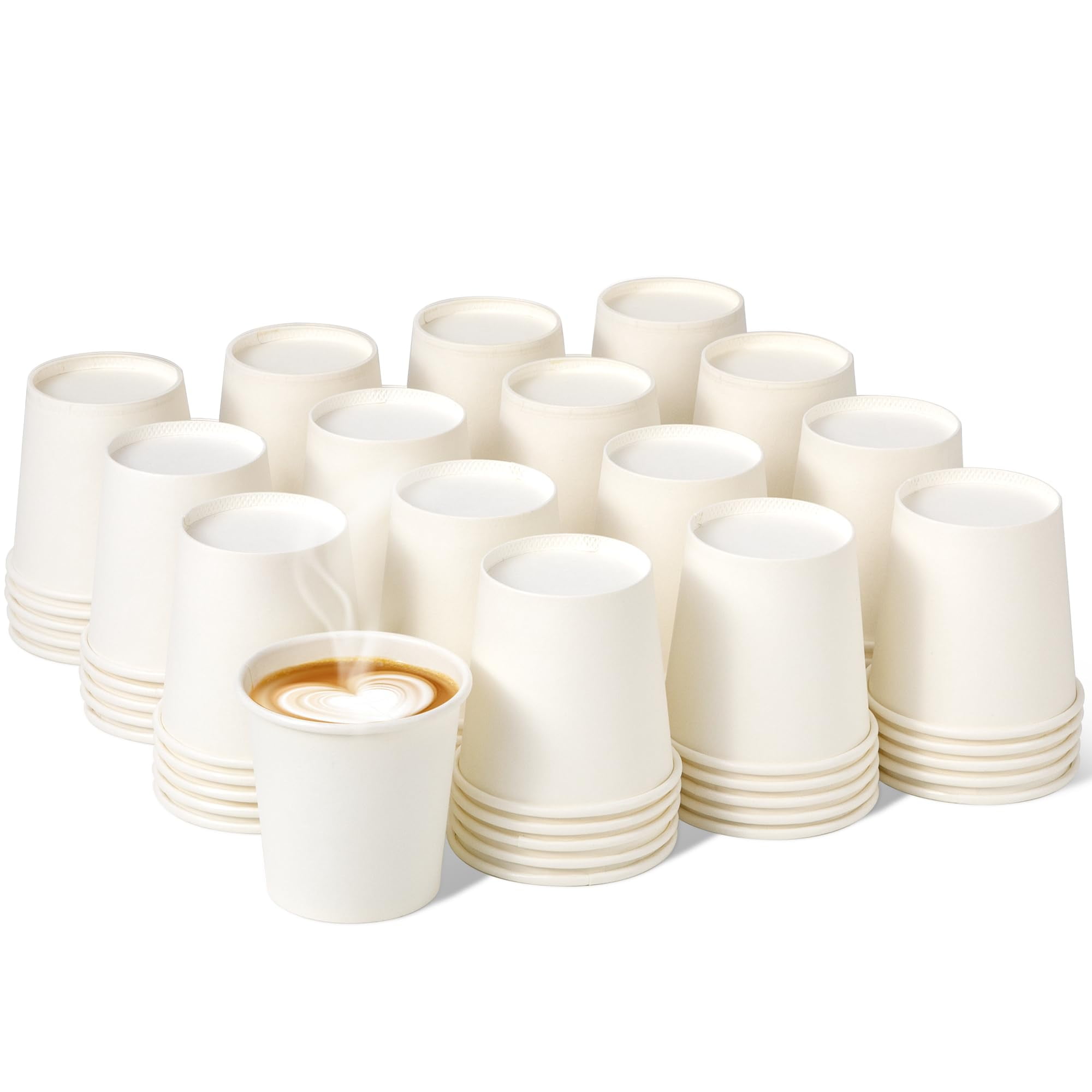 Fit Meal Prep 1000 Pack 4 oz White Paper Cups: Hot/Cold Drink, Coffee ...