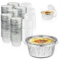 thumbnail image 1 of Fit Meal Prep 200 Pack 4 oz Disposable Foil Ramekins with Lids, Mini Aluminum Foil Baking Cups, Freezer & Oven Safe Creme Brulee Ramekin Disposable, Aluminum Cupcake Liners for Pudding Muffin Dessert, 1 of 7