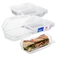 thumbnail image 1 of Fit Meal Prep 25 Pack 9” x 5.5” x 3.6” Clear Hinged Plastic Containers, Clamshell Take Out Containers, Bakery To Go Disposable Plastic Container, Ideal for Cake Cookie Pastry Bread Fruit Sandwiches, 1 of 7